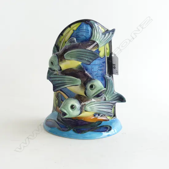 A Moorcroft 'Shearwater Moon Fish' group, designed by Emma Bossons, c.2005,